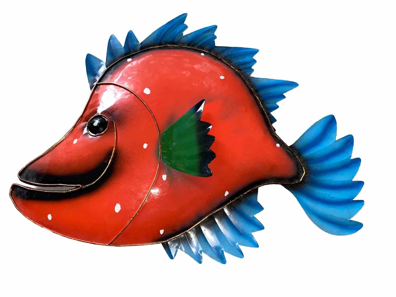 18” TROPICAL METAL FISH COLORFUL ART NAUTICAL PATIO HOME DECOR