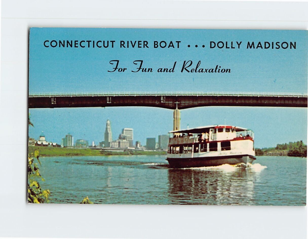 Postcard Connecticut River Boat . . . Dolly Madison, For Fun and Relaxation, CT