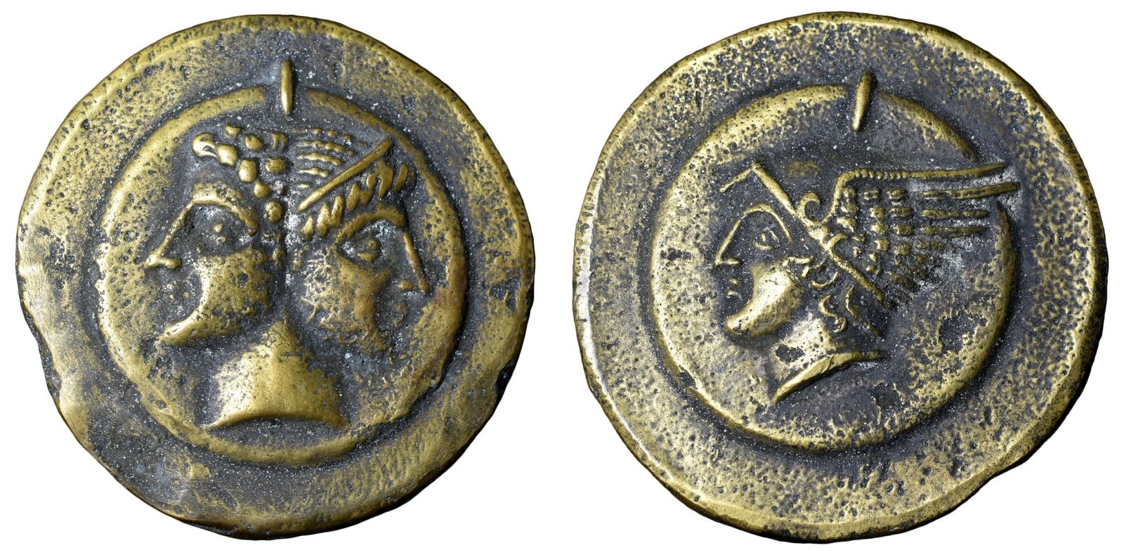 AES Grave Dupondius Massive Bronze Medallion Roman Republic 280 BC Novelty Cast