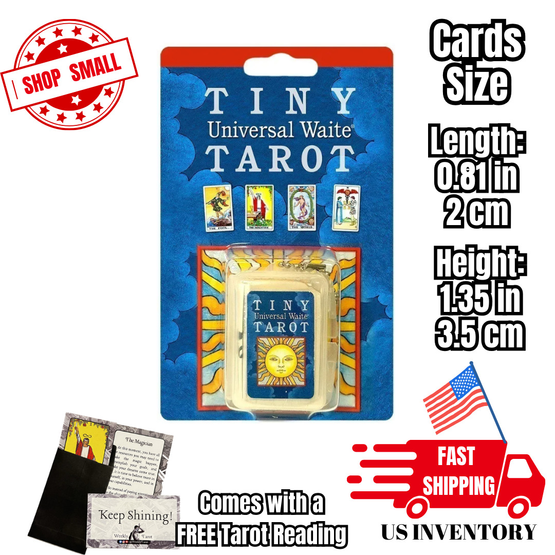 Tiny Rider Waite Original Tarot Deck of 78 Cards Keychain Classic Small Portable