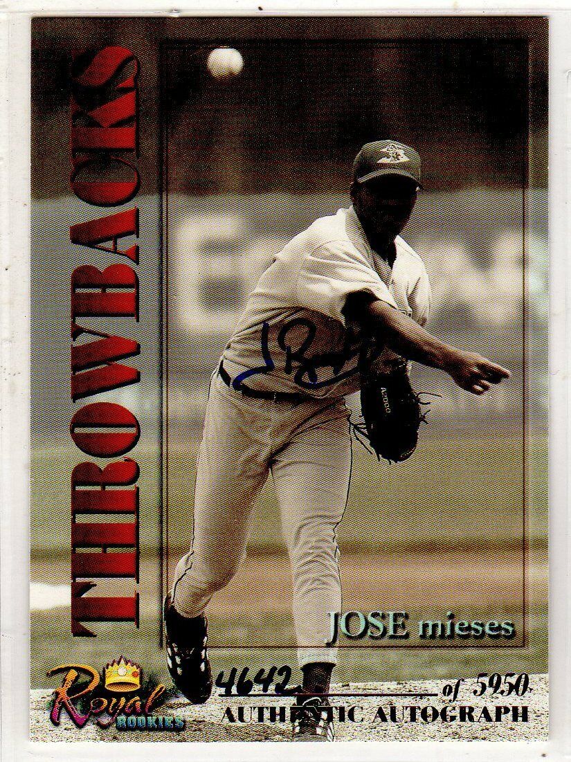Jose Mieses 2001 Royal Rookies-Throwbacks Autograph(Milwaukee Brewers)