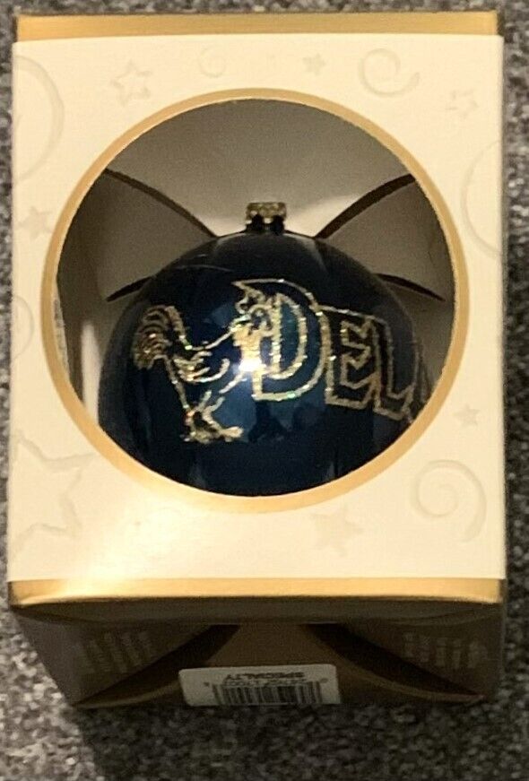 State of Delaware Blue Glass Christmas Ornament NOS NIB