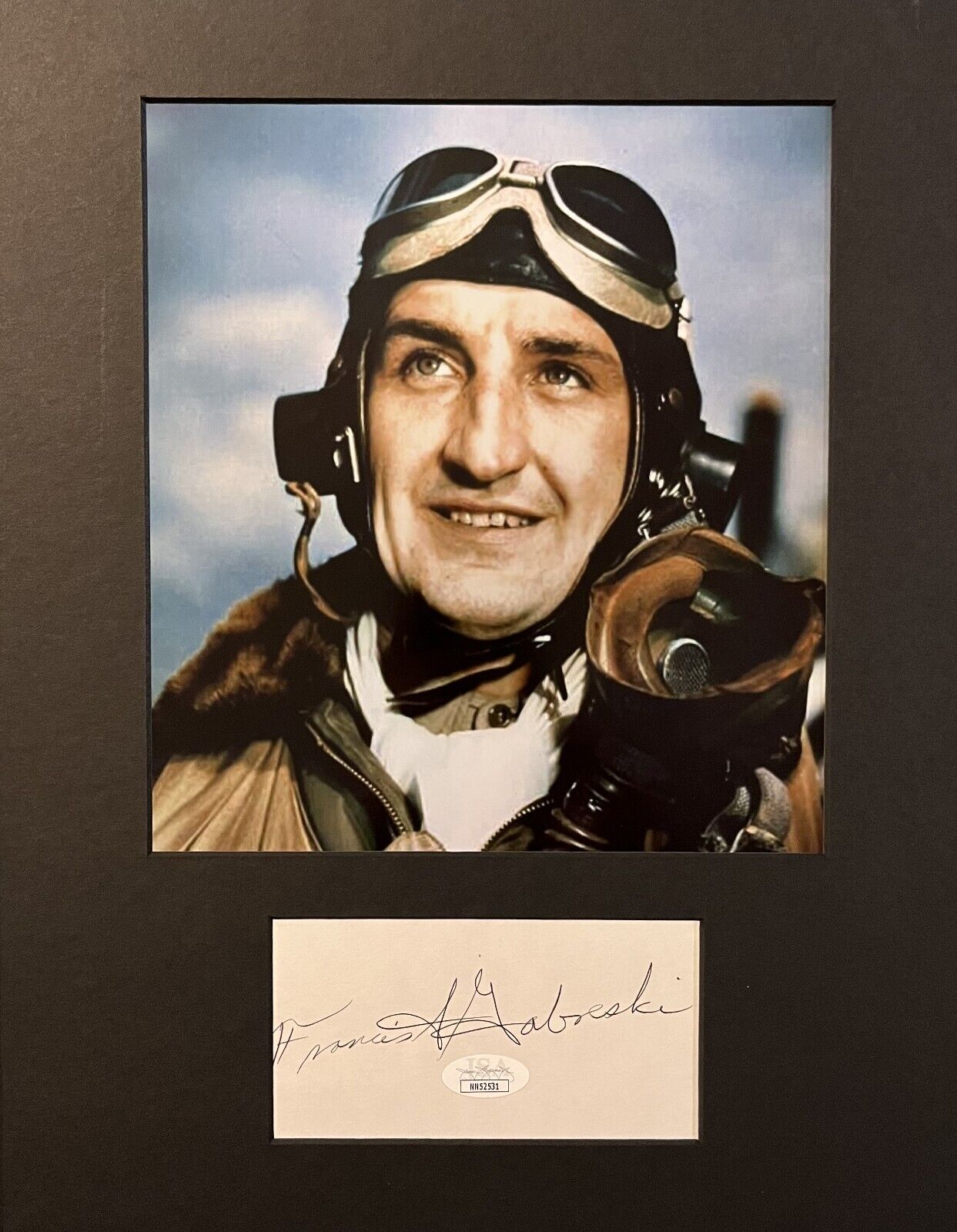Colonel Gabby Gabreski WWII Ace Pilot 28 Vic, 56th Fighter Group JSA SIGNED CUT