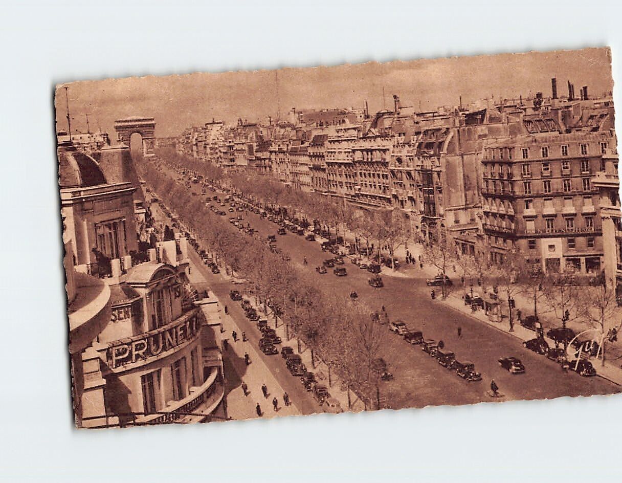 Postcard Champs-Élysées Avenue in Paris France