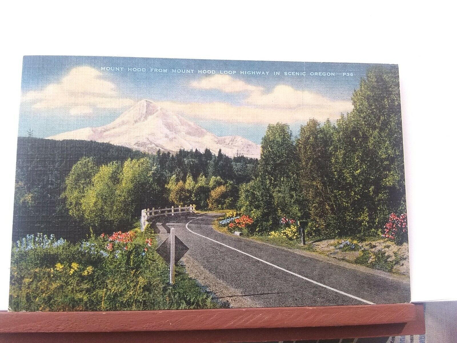 VTG postcard Mount Hood, Mount Hood loop highway ,Oregon