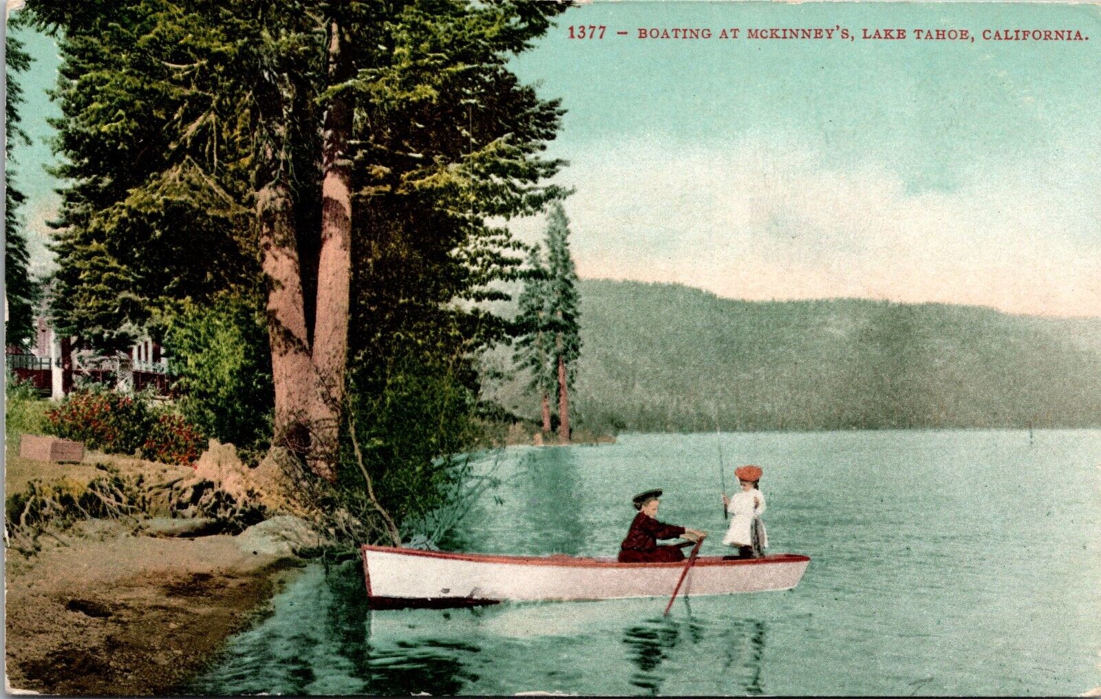 Postcard Boating at McKinney\'s, Lake Tahoe California *AZ132