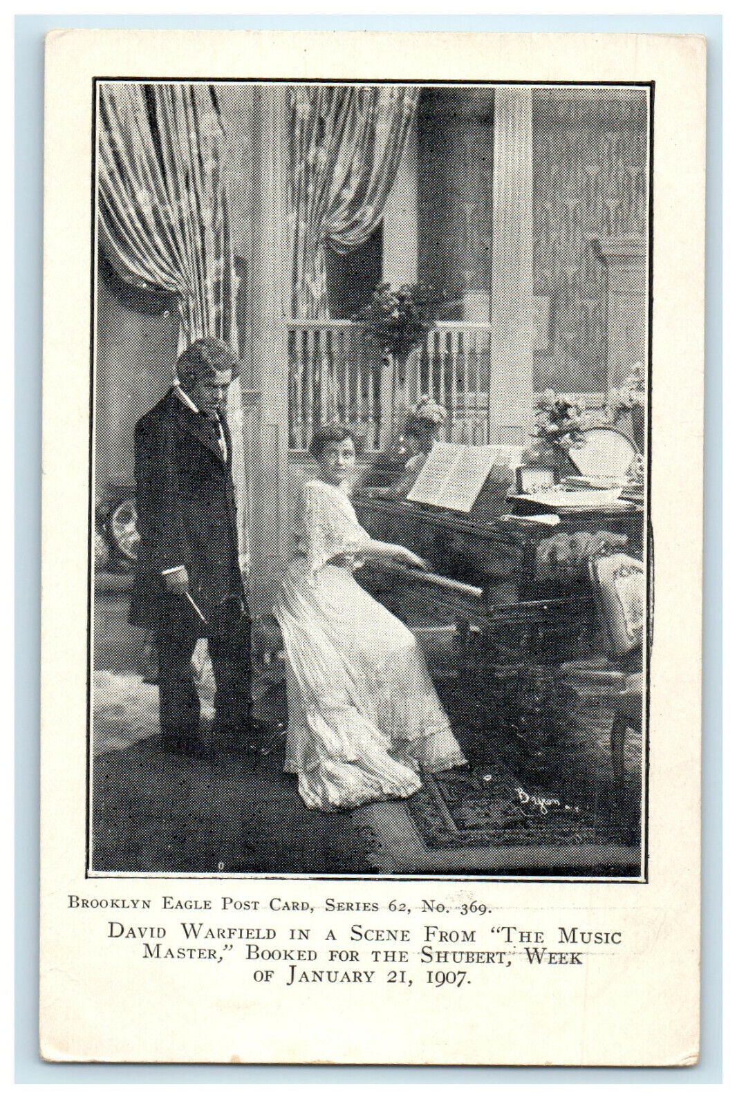 1907 David Warfield in a Scene from The Music Master Advertising Postcard