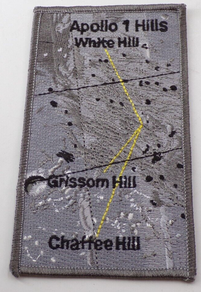 NASA Space Program Moon Map Apollo 1 Hills White Grissom Chaffee Patch 2.75\