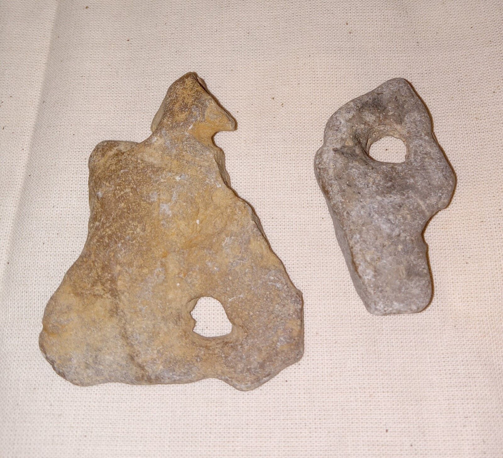 Native American Paleo Indian Artifacts Beaded Pendant Stones Lot Of 2 Rare Nice