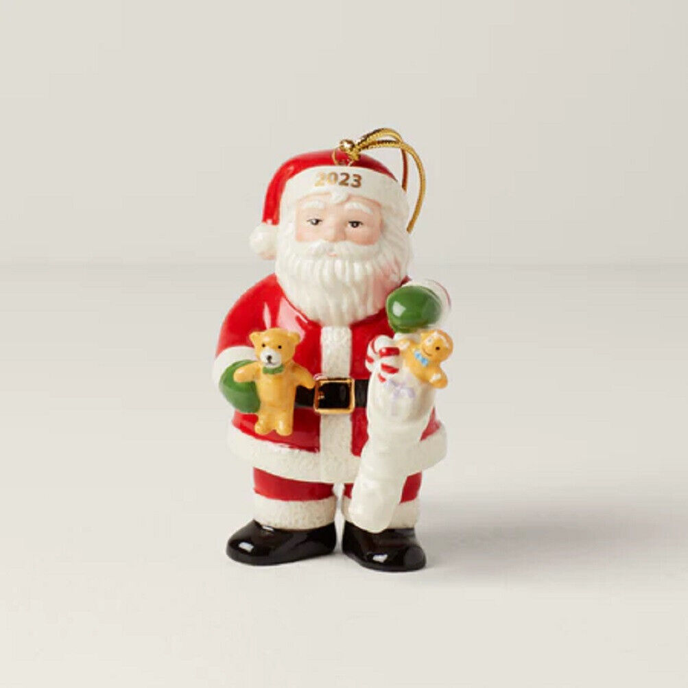 Lenox China Christmas Holiday Santa w/ Stocking Toys Ornament - 2023 - N/O