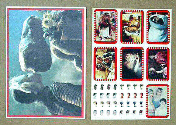 1982 Topps E.T.Extraterrestrial Uncut 9 Sticker Sheet