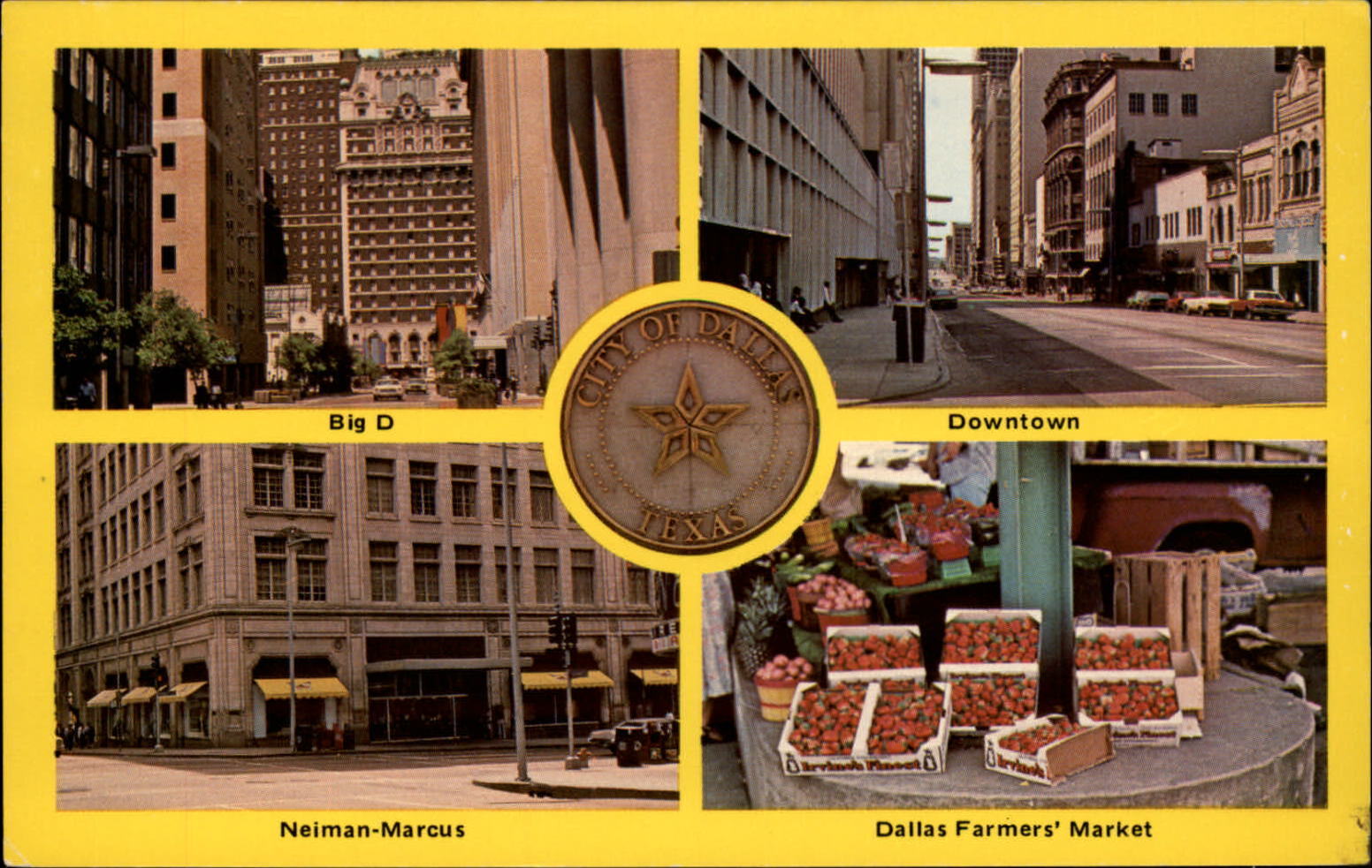 Texas Dallas downtown multiview scenes ~ postcard  sku865