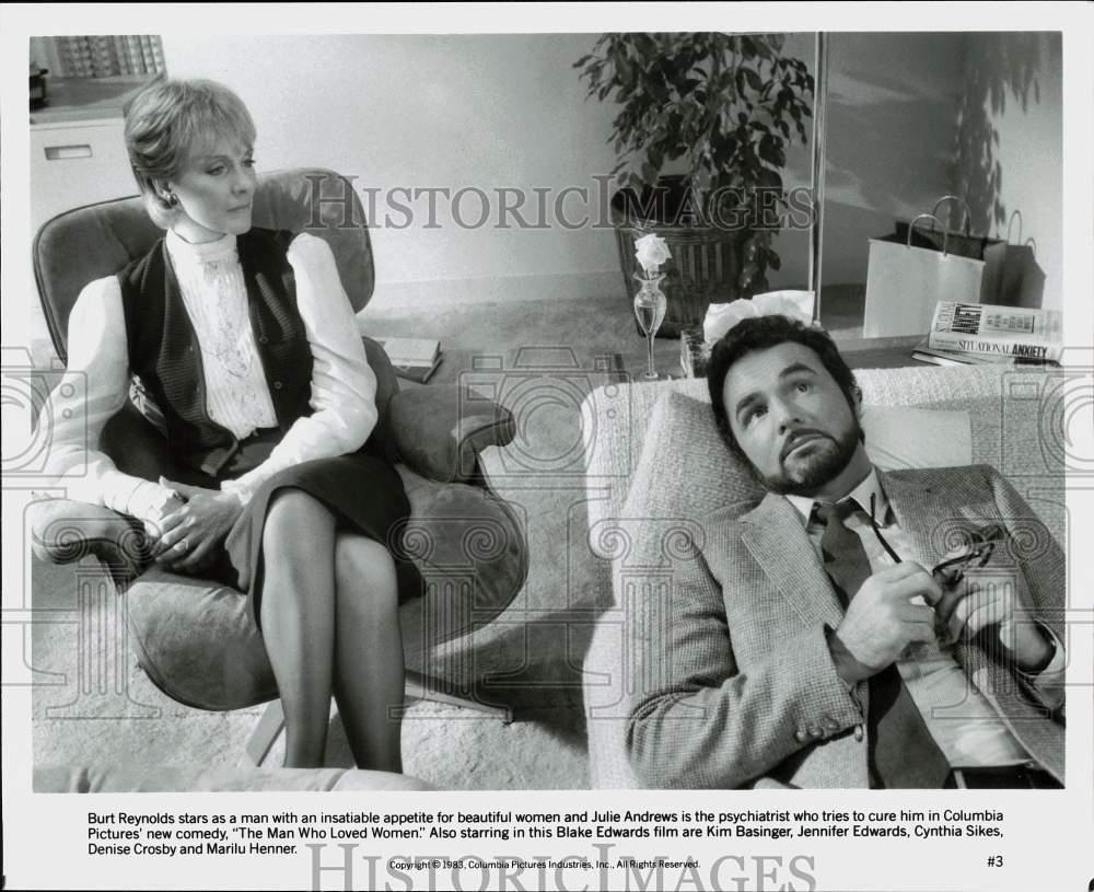 1983 Press Photo Julie Andrews & Burt Reynolds in \