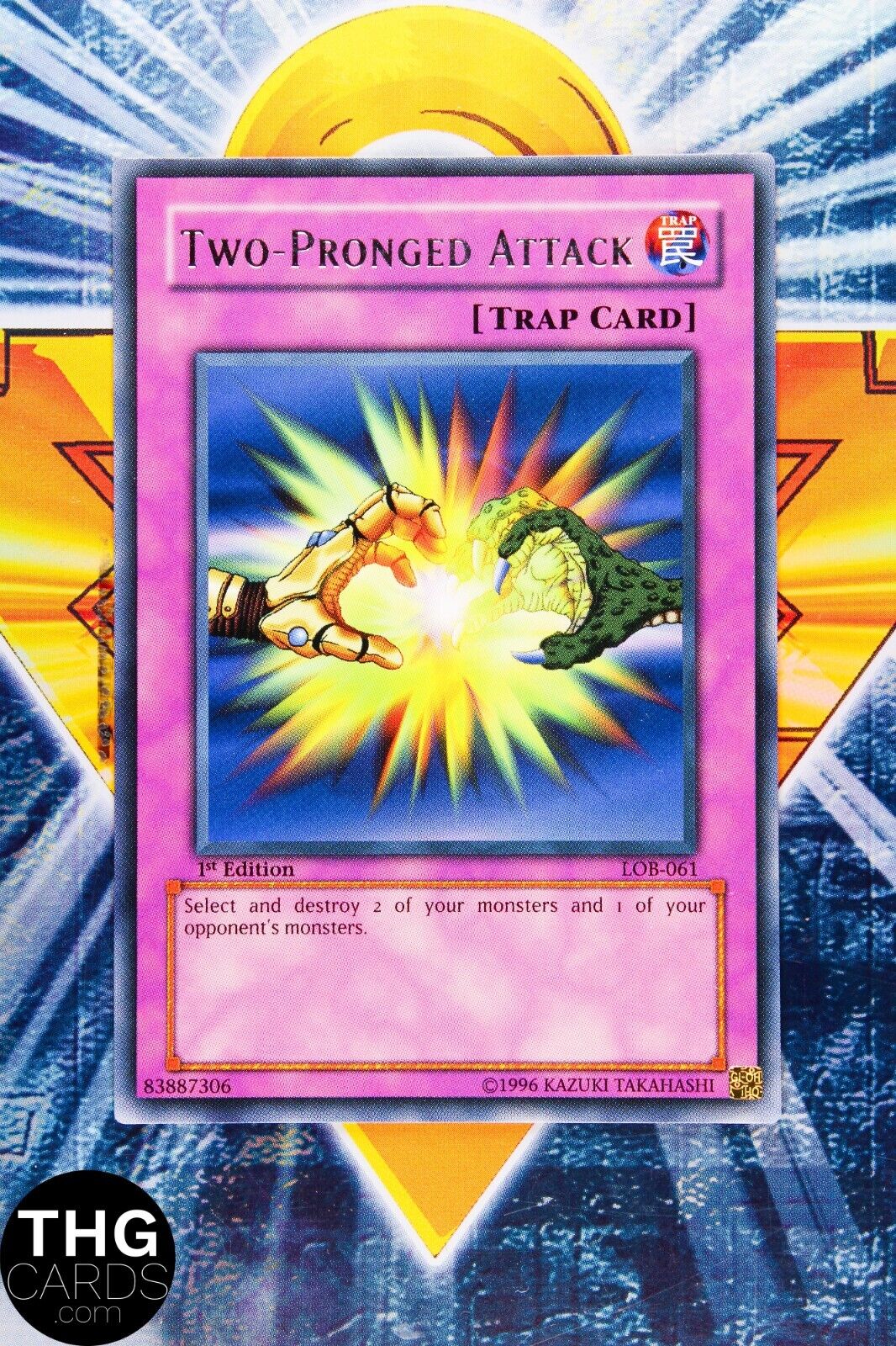 Two-Pronged Attack LOB-061 1st Edition Rare Asian English Yugioh Card