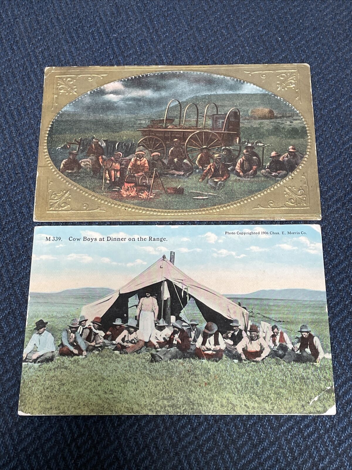 2 Cowboys On The Range Vintage Postcard Lot - Both Used