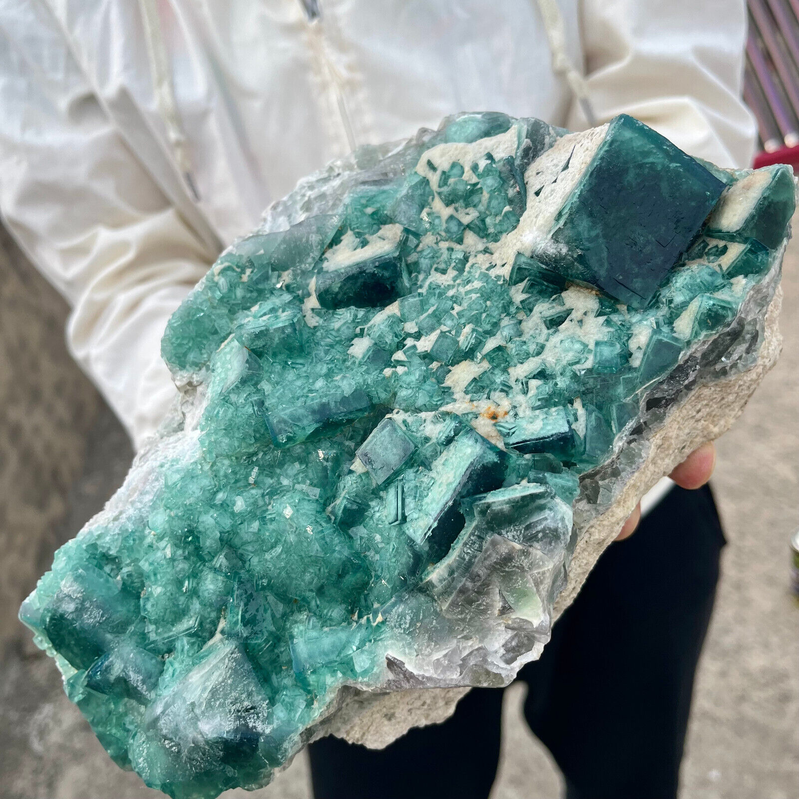 11lb NATURAL Green Cube FLUORITE Quartz Crystal Cluster raw Mineral Specimen