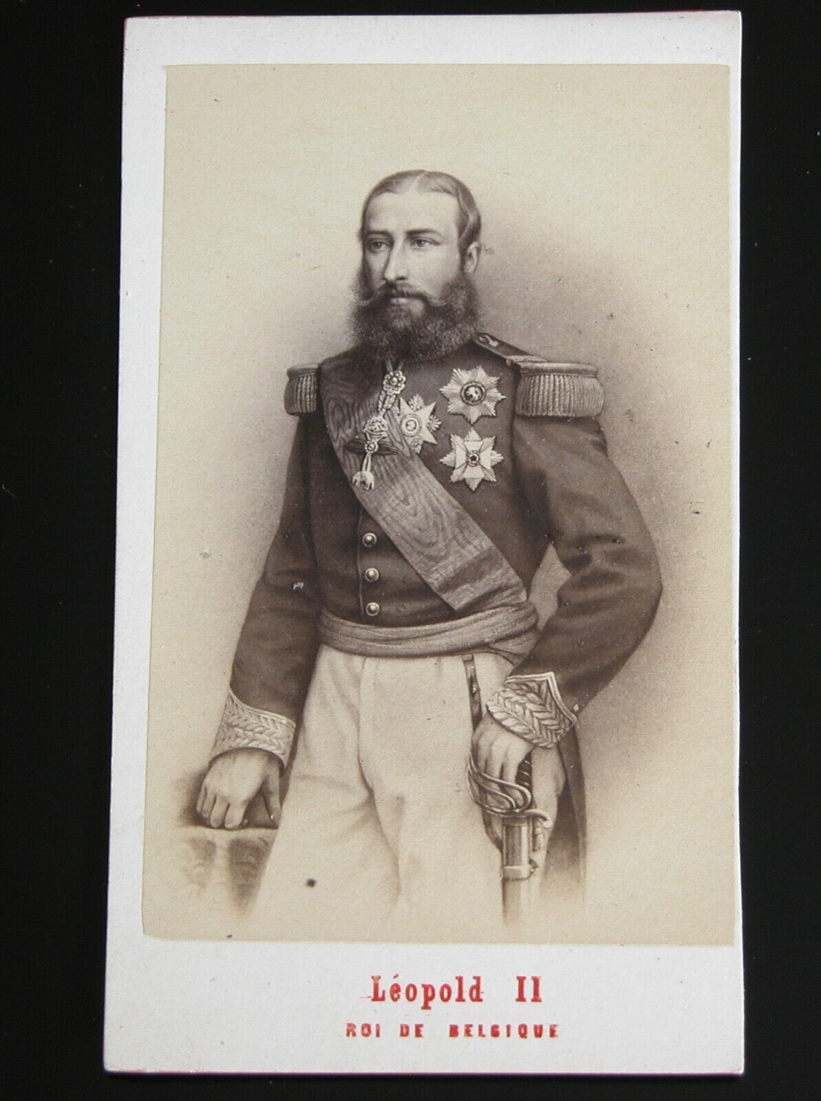 Leopold II of Belgium vtg CDV Portrait Albumen Print Paris Photo Neurdein Paris