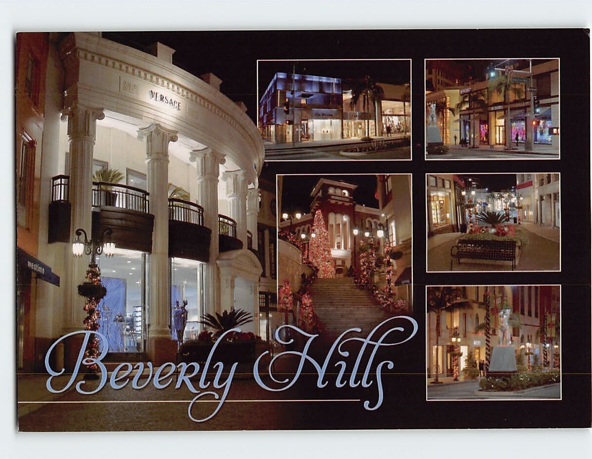 Postcard Shopping district for the rich and famous Beverly Hills California USA