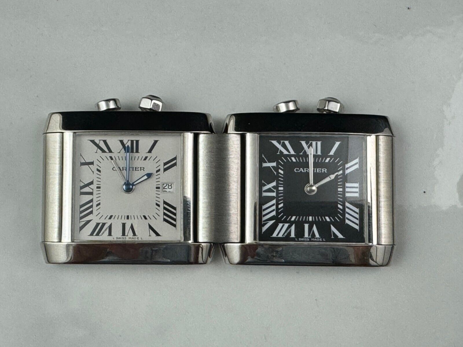 Cartier Tank Francaise GMT Night/Day Travel Dual Clock