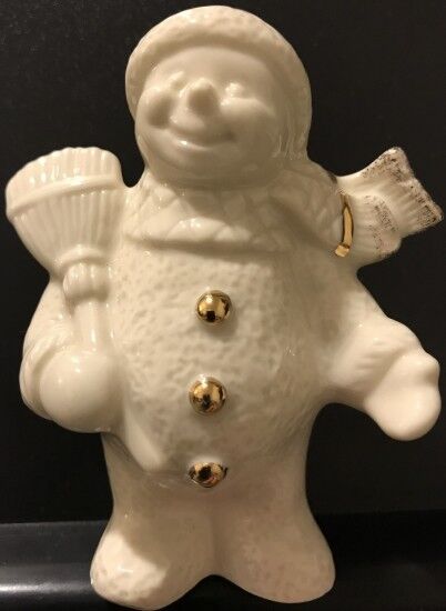 Lenox Porcelain CHRISTMAS FROSTY SNOWMAN WITH BROOM Figurine Retired HTF