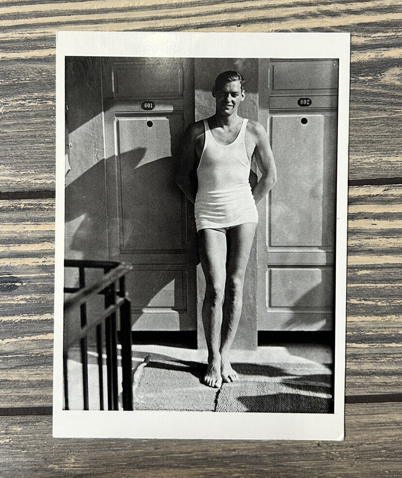 Vtg Tarzan Actor Johnny Weissmuller 1930 Black White Photograph Post Card