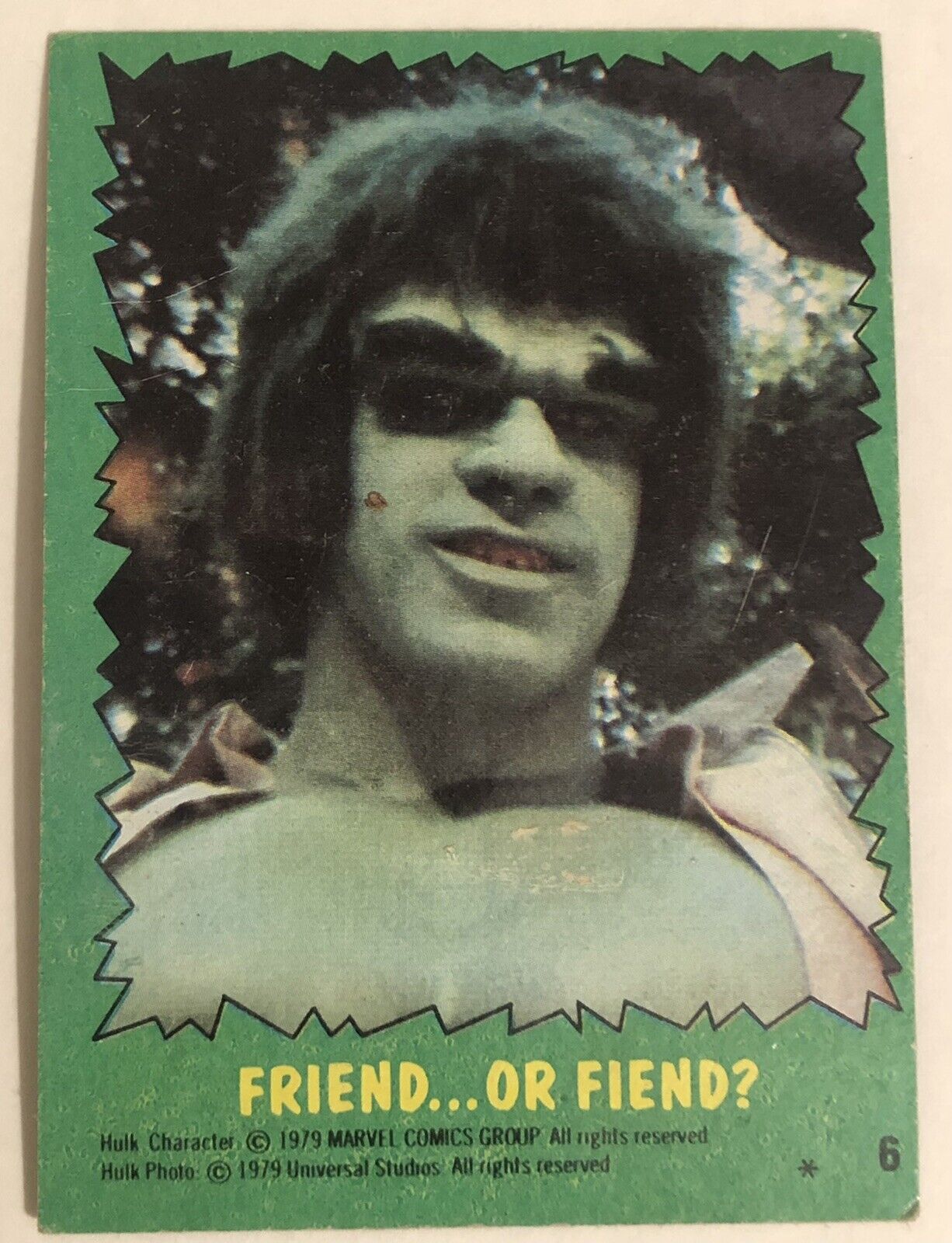 The Incredible Hulk Vintage Trading Card 1979  #6 Lou Ferigno