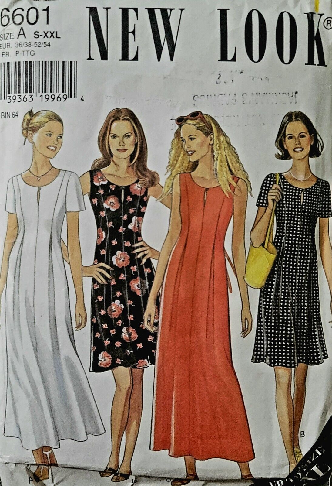 New Look Sewing Pattern 6601  Size S To XXL Uncut Factory Fold Summer Dress 