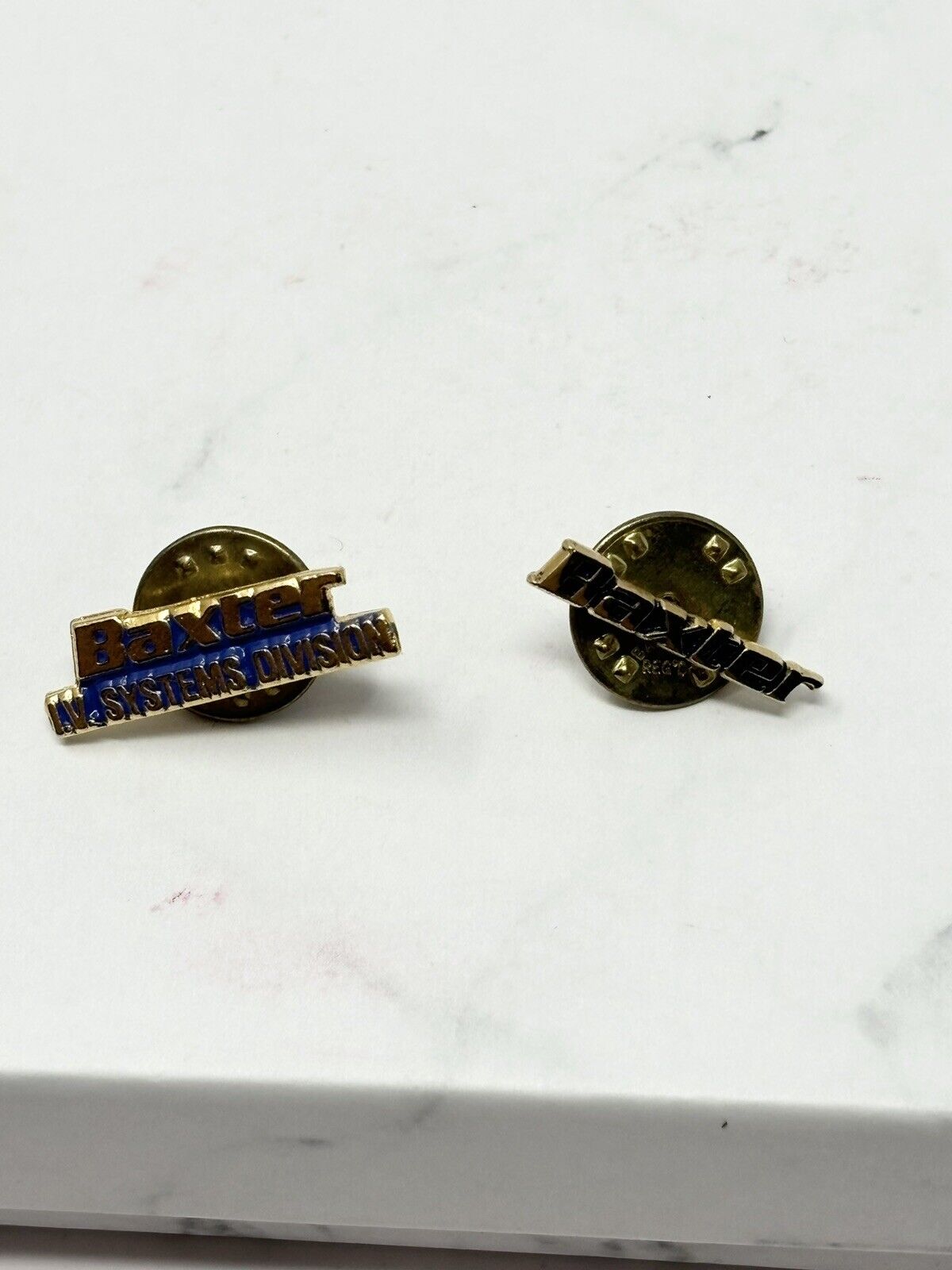 2 Vintage BAXTER Tie Lapel Pins