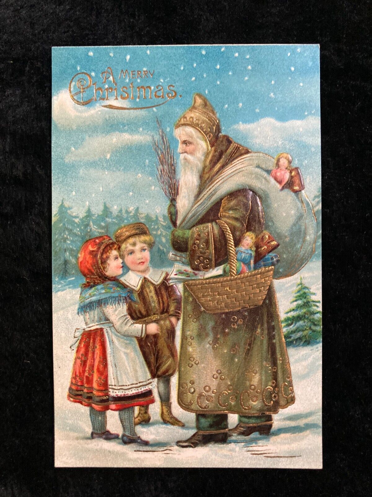 ~1908 Embossed Victorian (Edwardian), FATHER CHRISTMAS Postcard~ Rare Condition