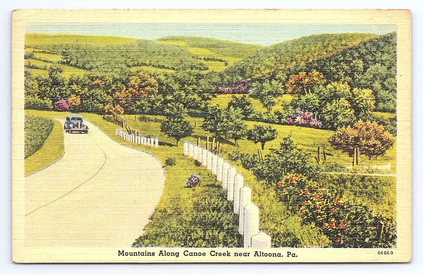 Postcard Mountains Along Canoe Creek Near Altoona Pennsylvania PA