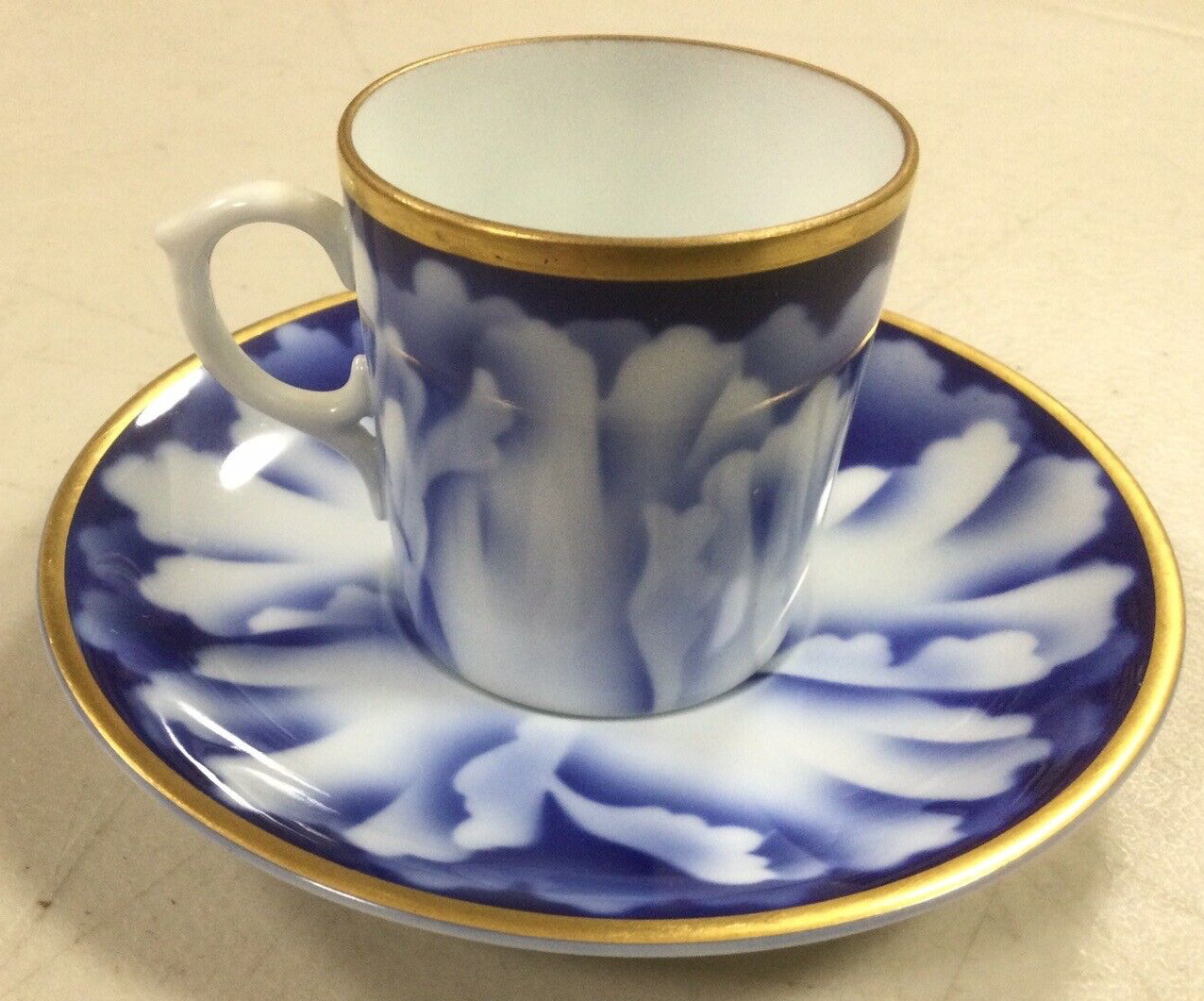 Fukagawa Porcelain Cup & Saucer Set Danbury Mint Japan Vntg