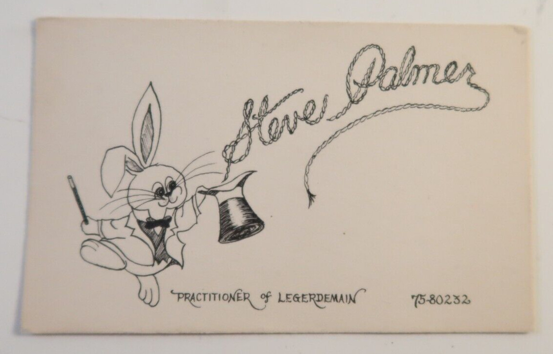 Steve Palmer Practioner of Legerdemain Vintage Paper Item Ticket Card Stub