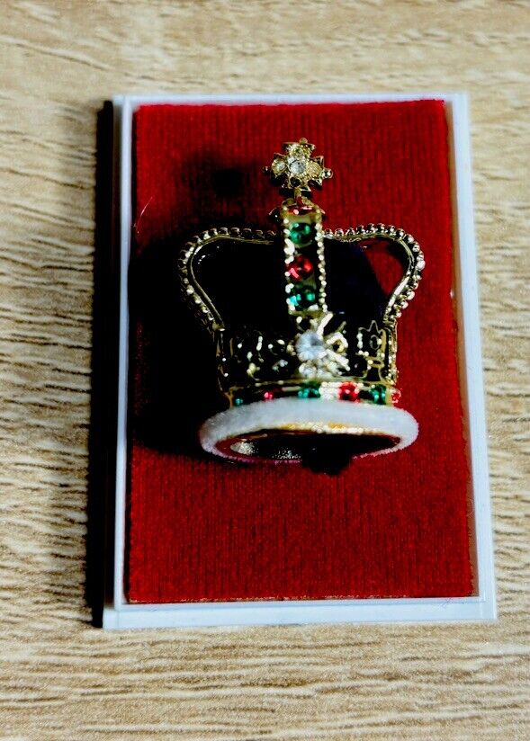 VTG St. Edward's Miniature Crown Replica in Original Box Charity London 1984