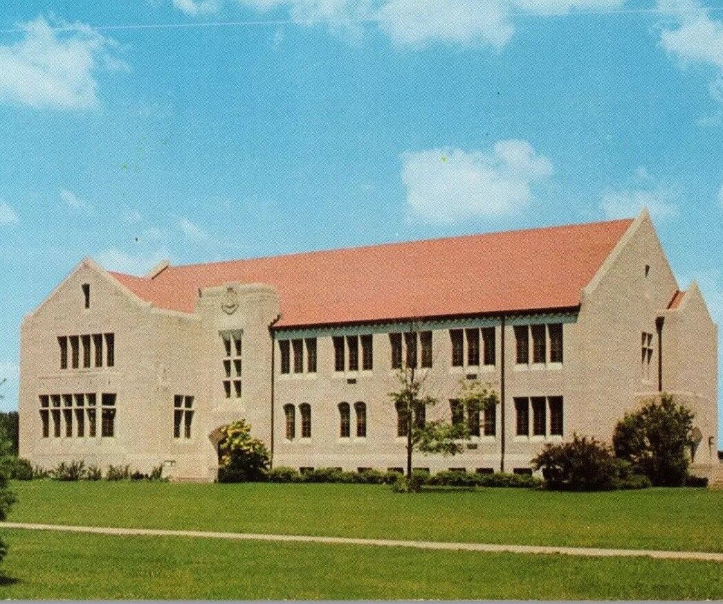Howe Military School, Howe, Indiana 1955 Vintage Postcard Memorial Academic Bldg
