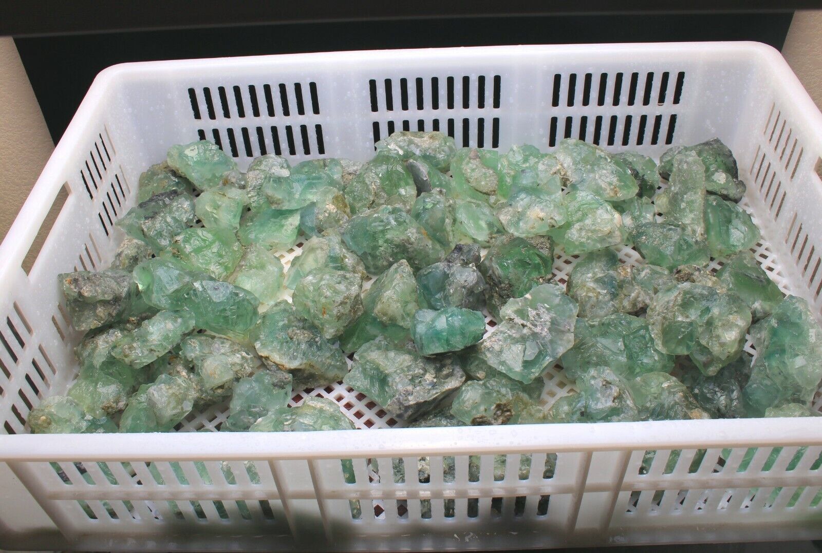 1000g Rare Transparent Green Cube Fluorite Crystal Mineral Specimen/China