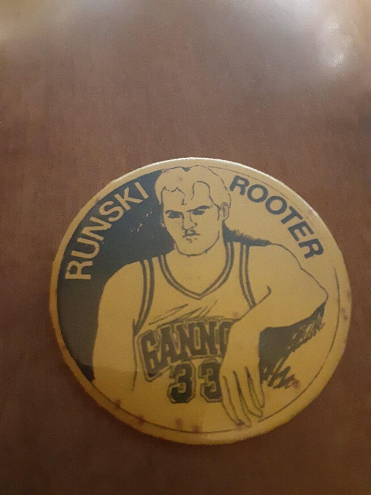 Runski Rooter Basketball Pin Pinback Button Vintage 1980s 2 1/4\