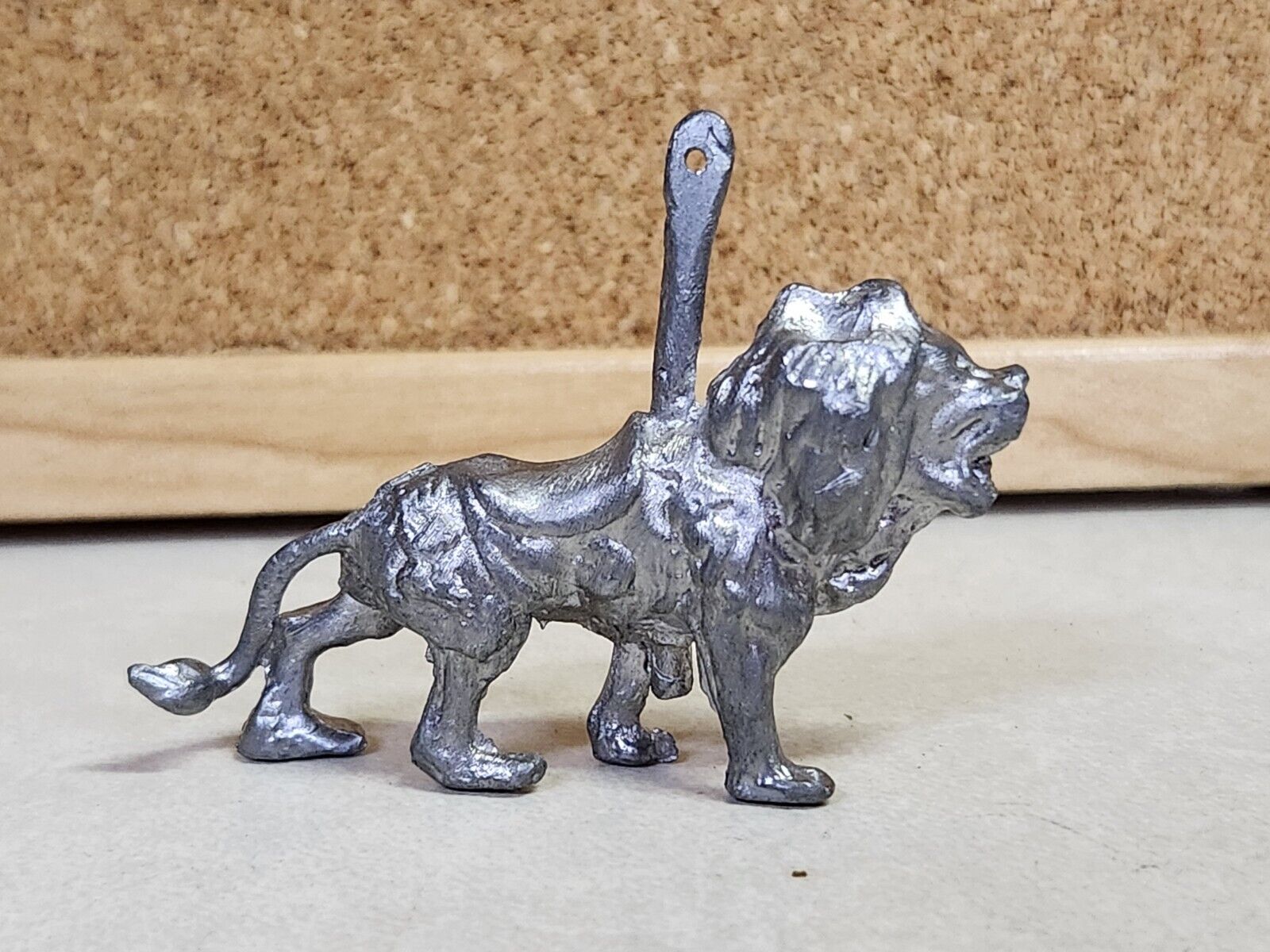 Vintage Pewter Lion Miniature Figurine 