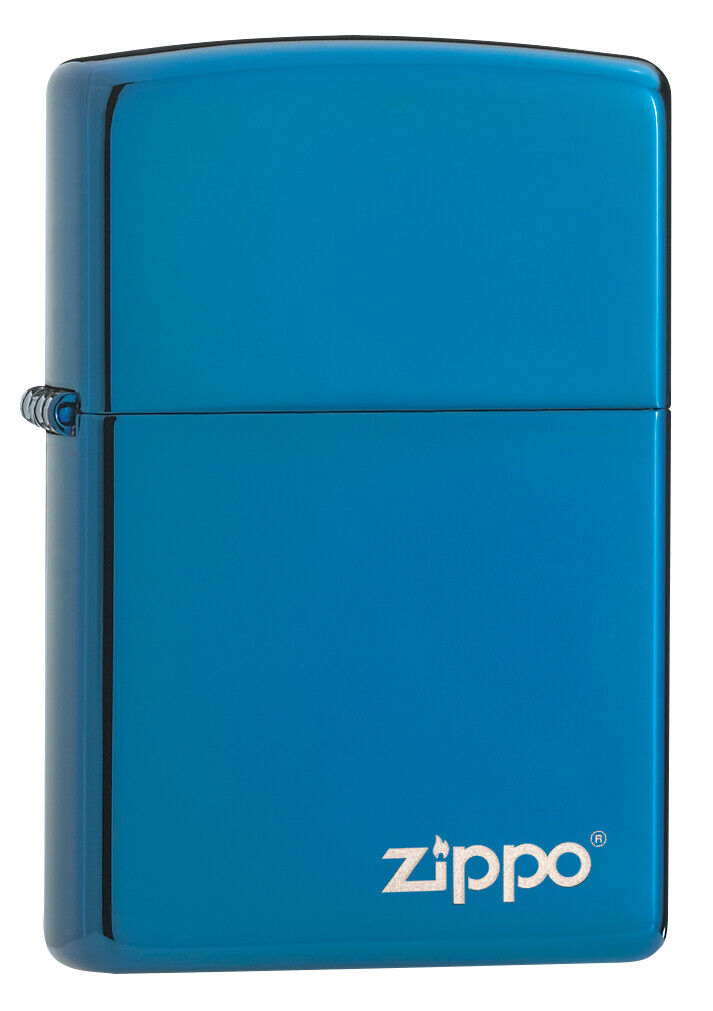 Zippo Classic High Polish Blue Zippo Logo Windproof Lighter, 20446ZL
