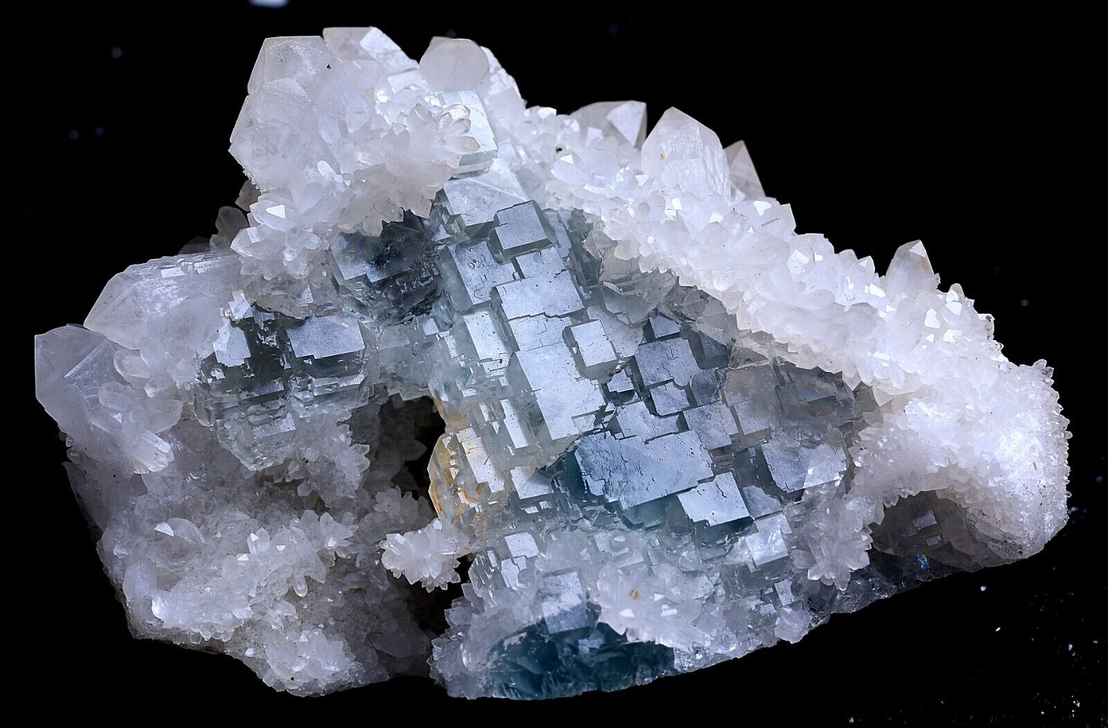 Natural Complete Clear Green Fluorite CRYSTAL CLUSTER Mineral Specimen  155.g