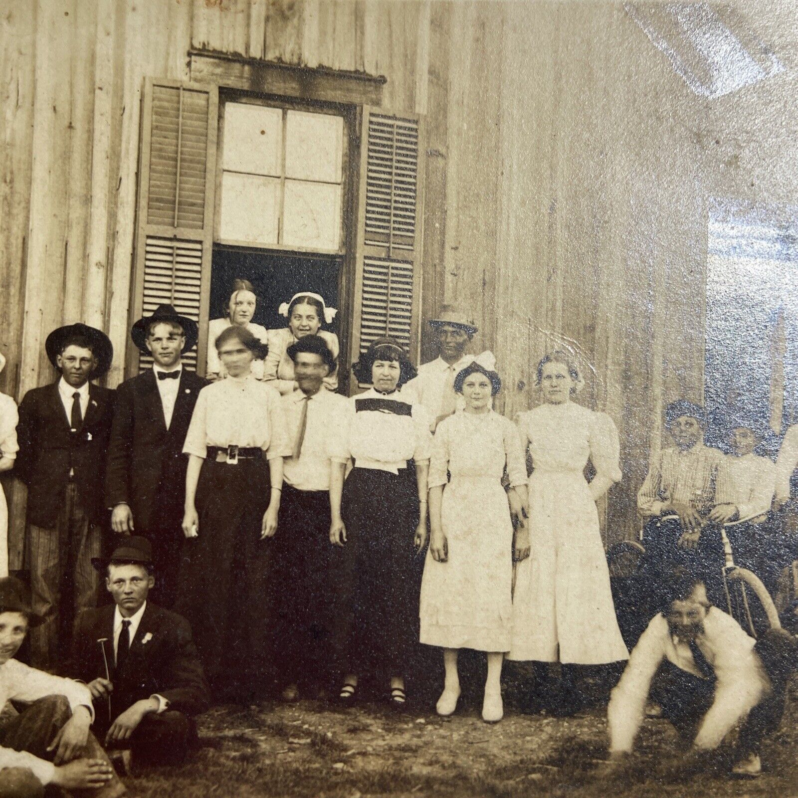Antique Postcard Large Family Gathering RPPC Real Photo NOKO 1907-1929