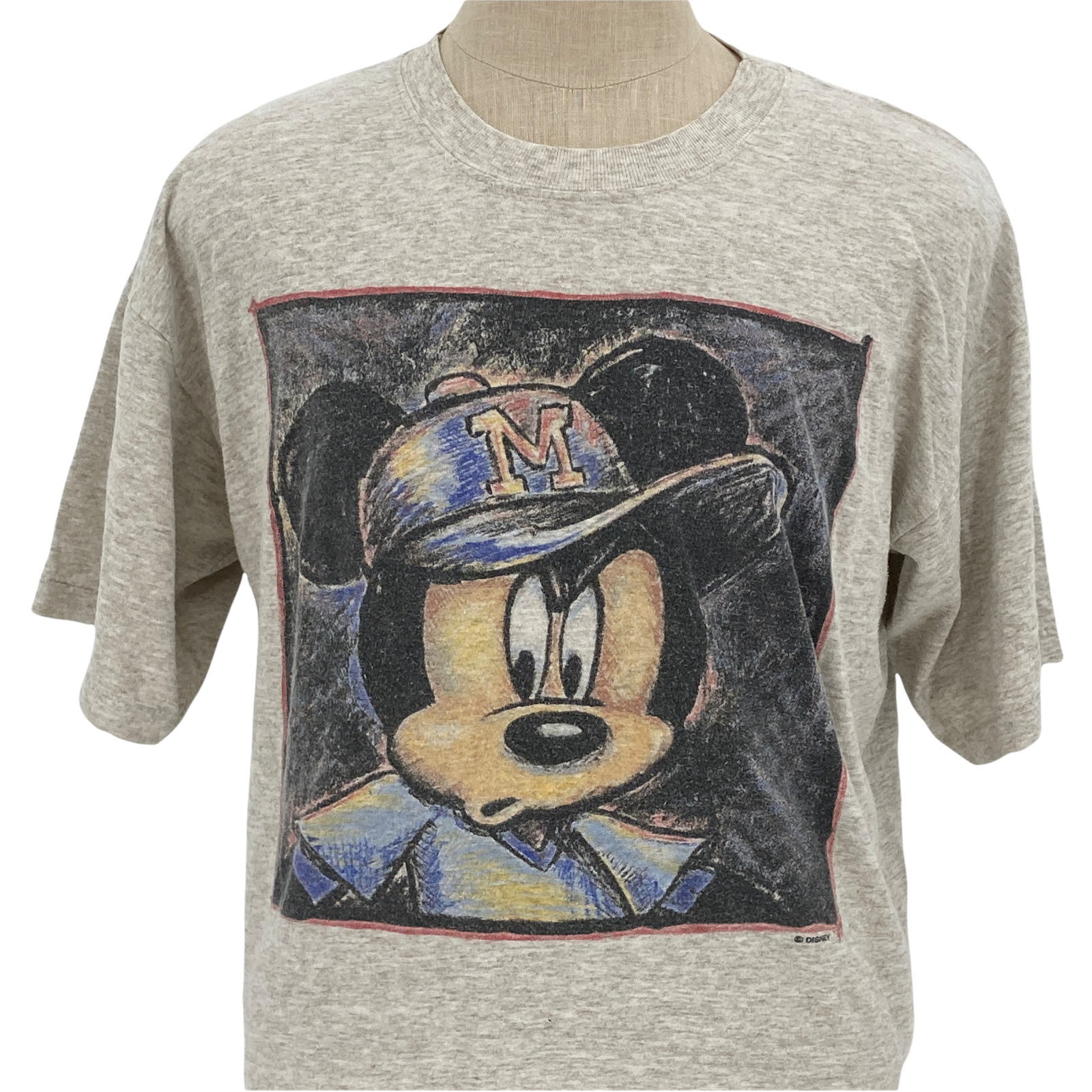 VTG Mickey Unlimited Baseball Player Mickey Mouse Big Print Shirt Size XL Disney