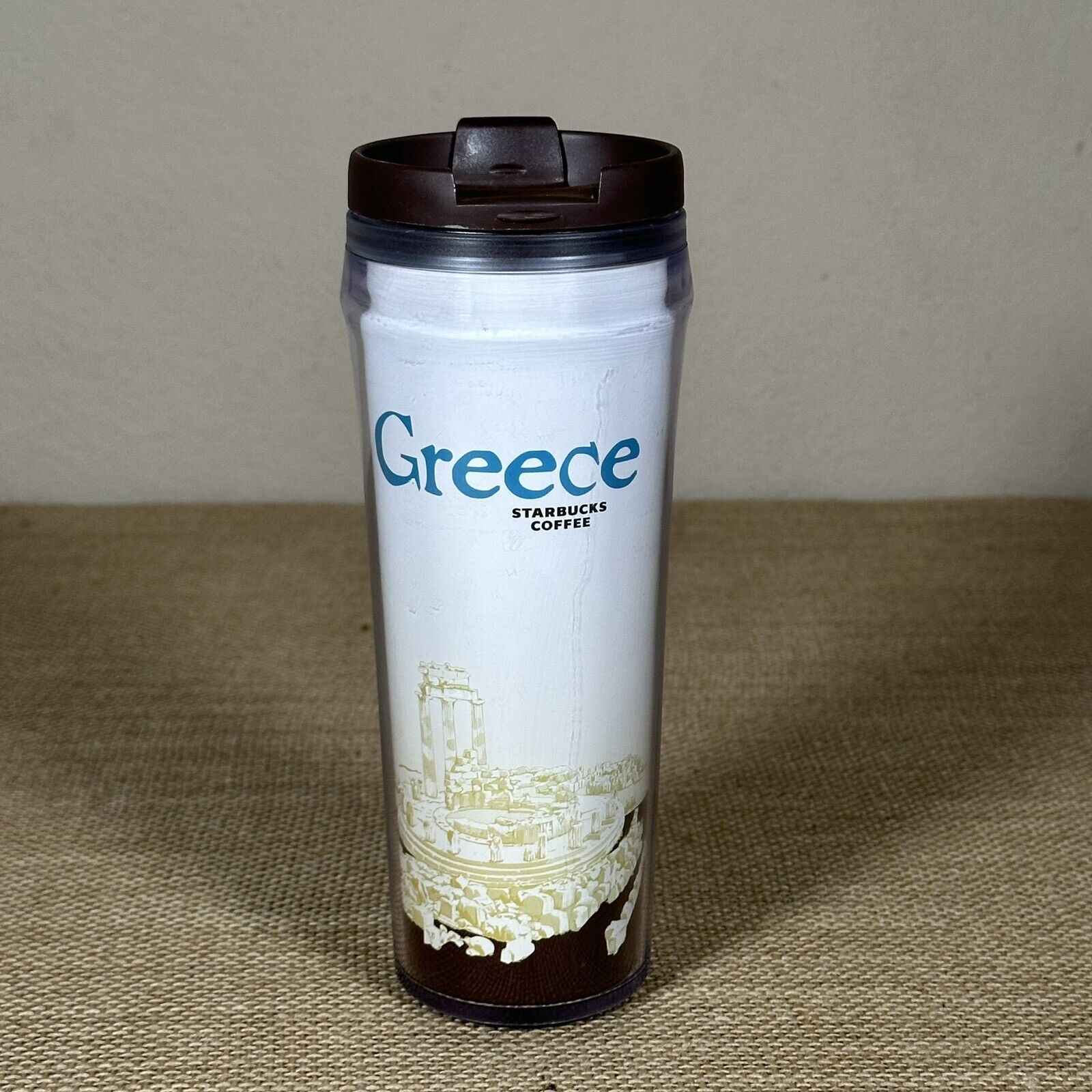 NWT 2004 Starbucks Coffee Mug GREECE Global Icon Series 12 oz Insulated Tumbler