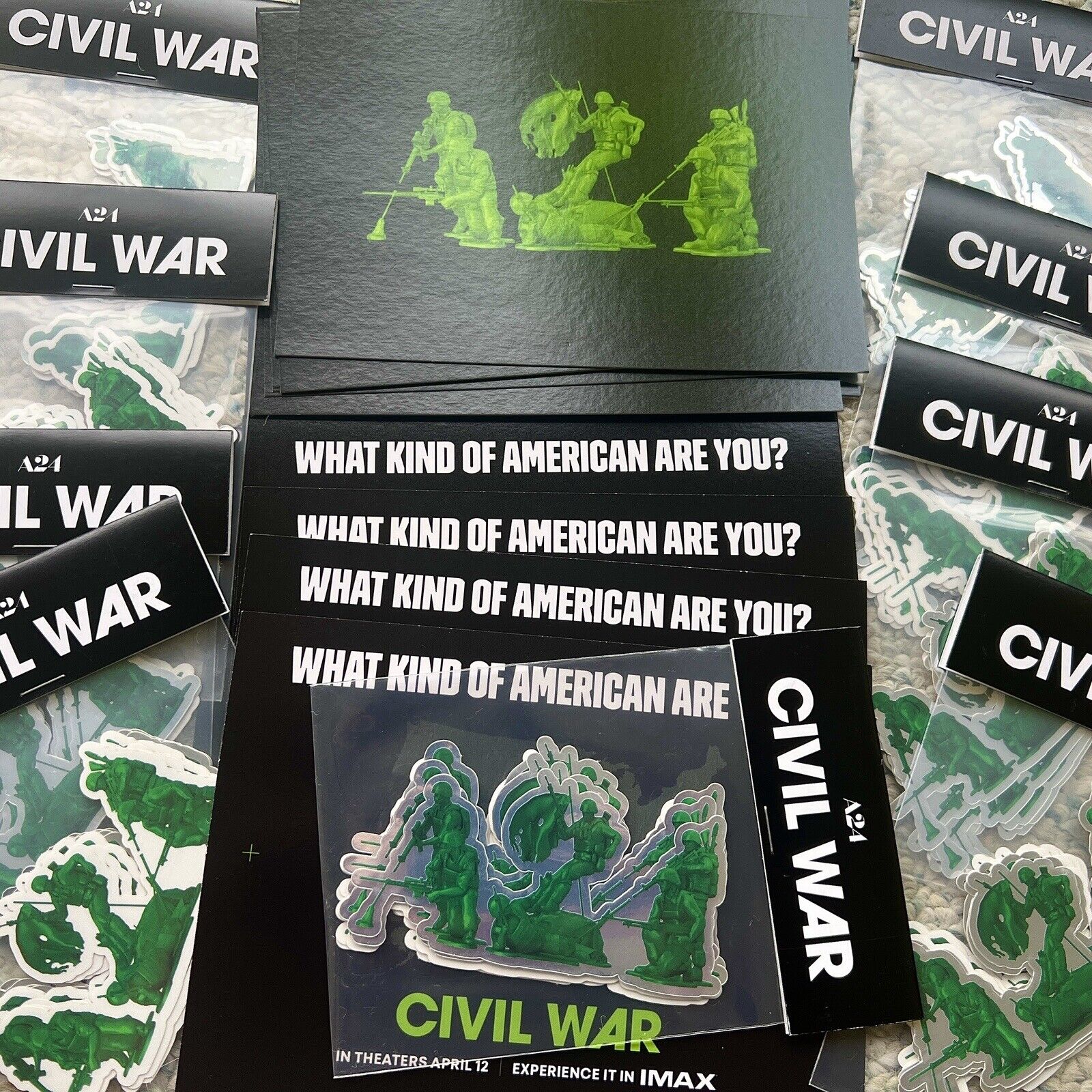 A24 Civil War SXSW 2024 Sticker Pack Logo Variant & Postcard