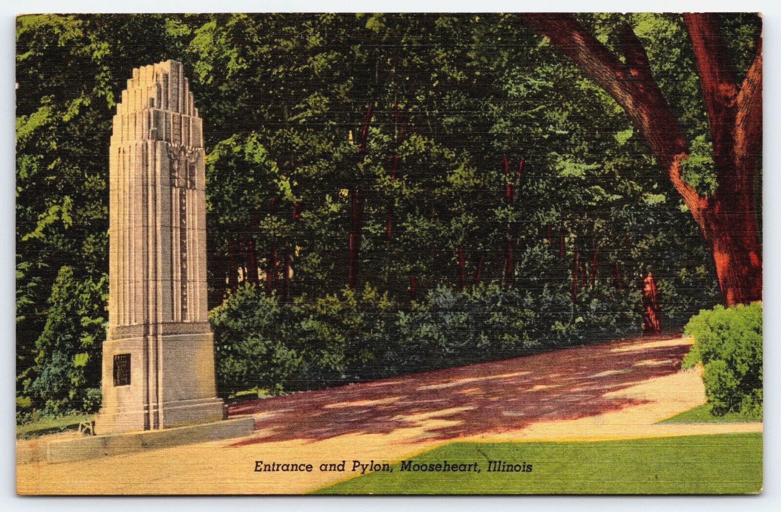 Mooseheart Illinois, Entrance And Pylon, Loyal Order Of Moose, Vintage Postcard