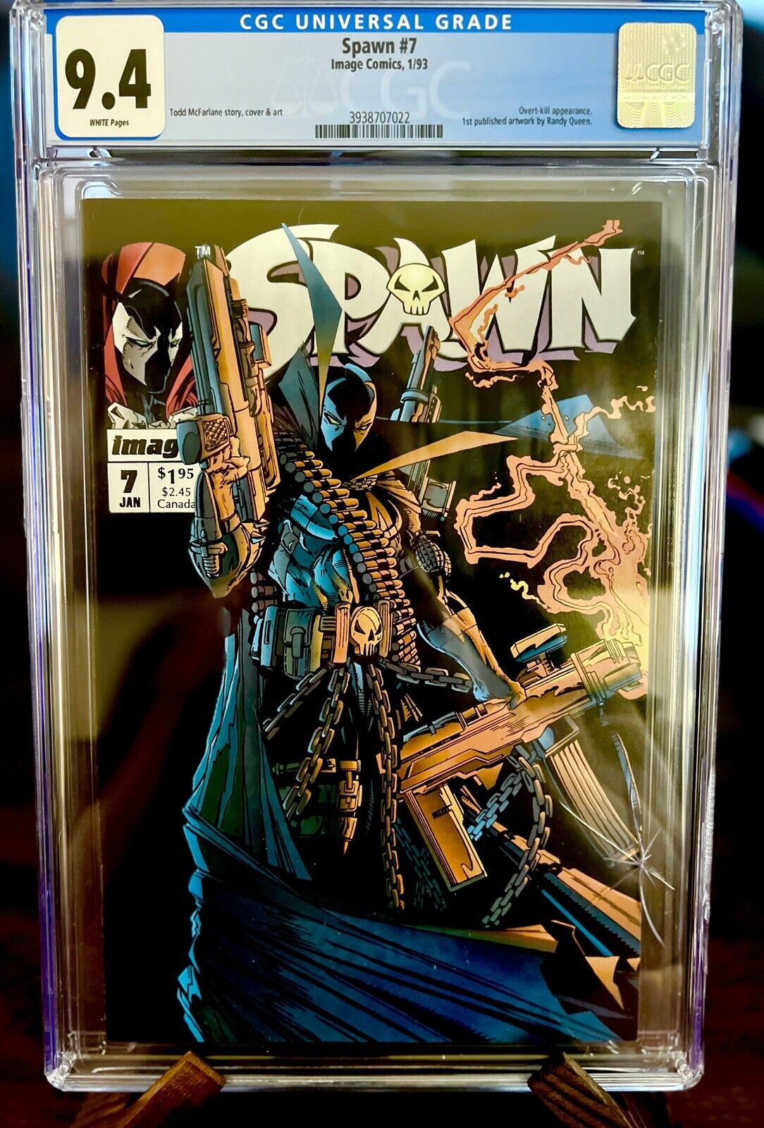 Spawn # 7 - Overt-Kill Appearance 1993 - CGC Graded 9.4 - White Pages, McFarlane