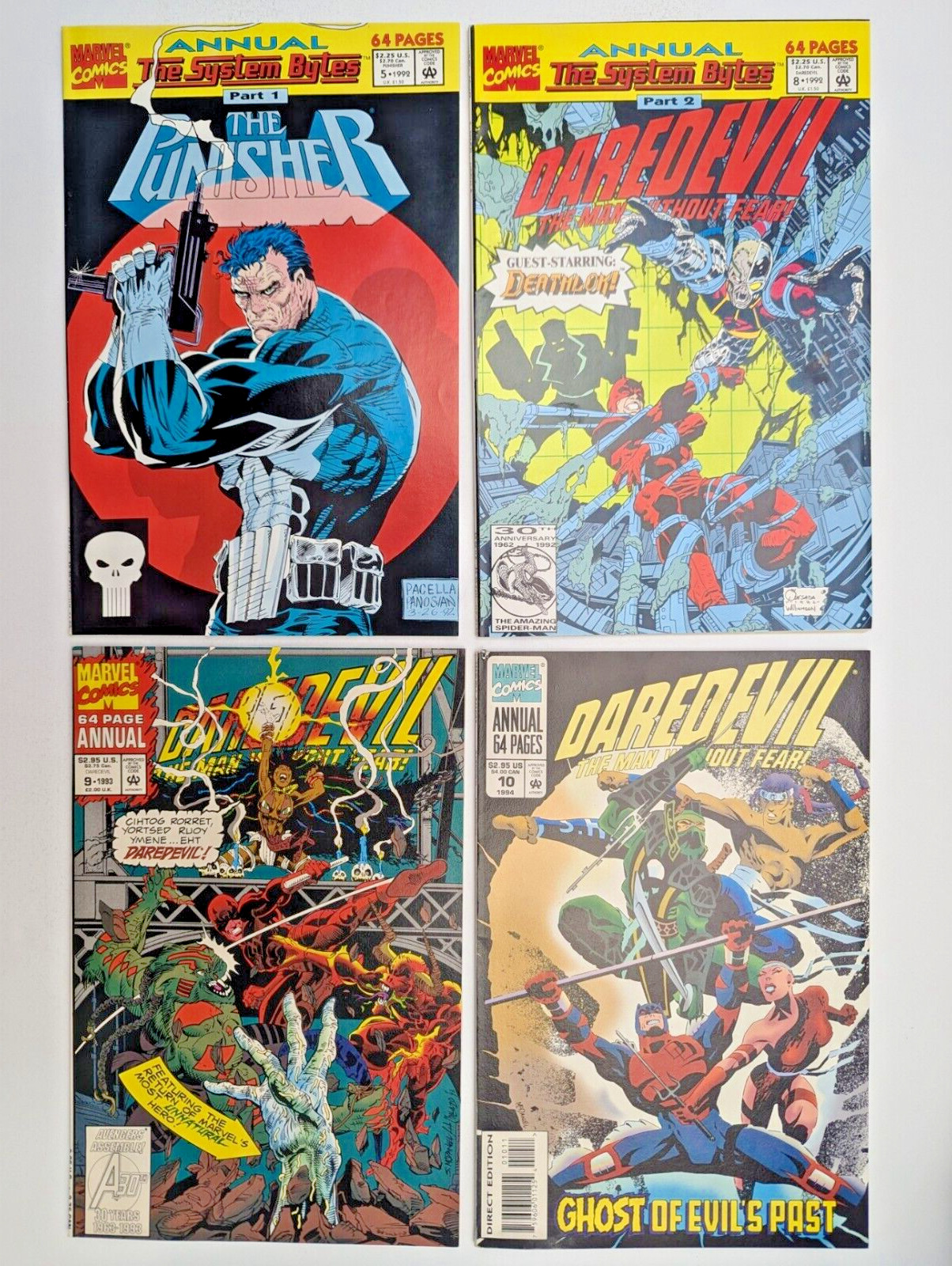 Daredevil Punisher Annuals VF Marvel 1992-1994 4 Issues High Grade