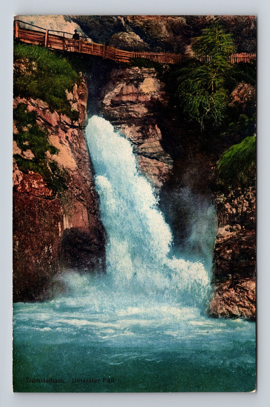 Tummelbach Unterster Falls Switzerland Landscape Postcard