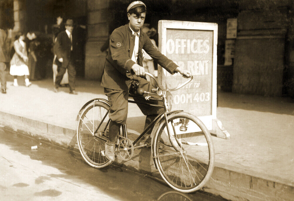 1913 Bike Messenger, New Orleans, Louisiana Old Photo 13\