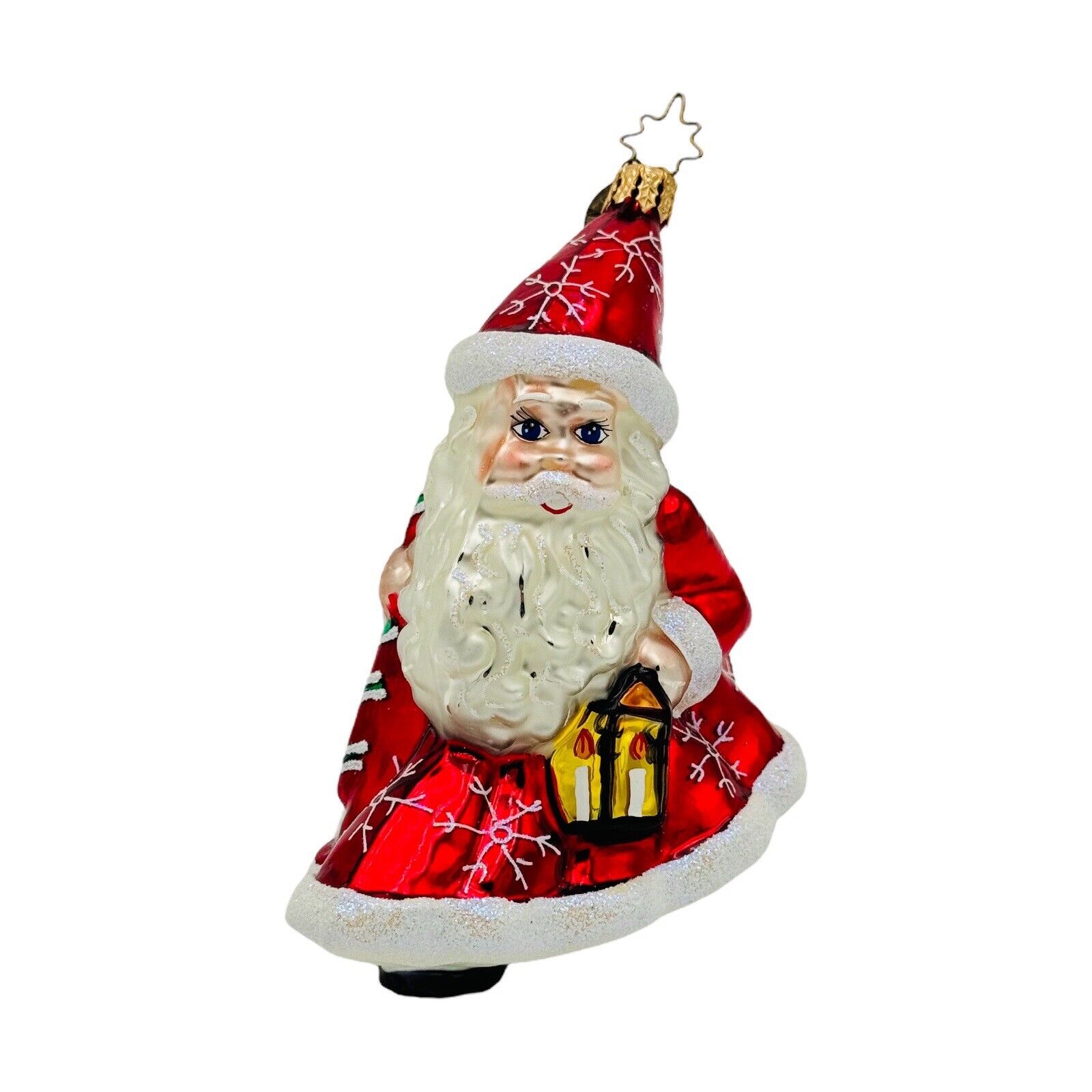 Christopher Radko Santa Spritelite Glass Christmas Ornament 4” Santa Claus
