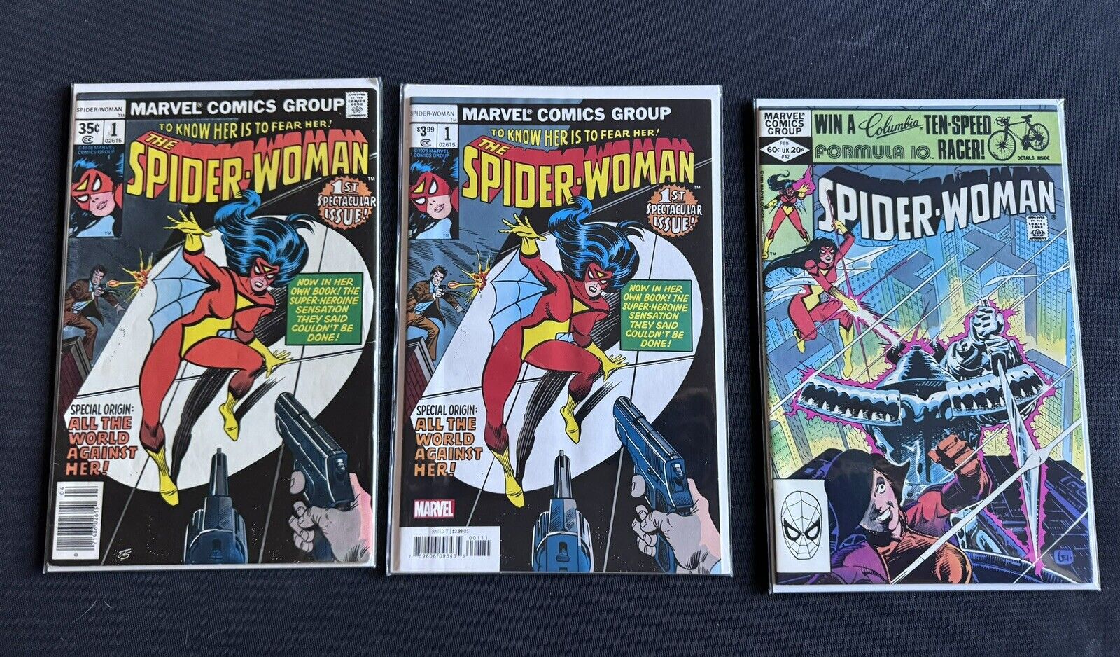 Spider-Woman #1 And Facsimile #1 And #42 Marvel Comics